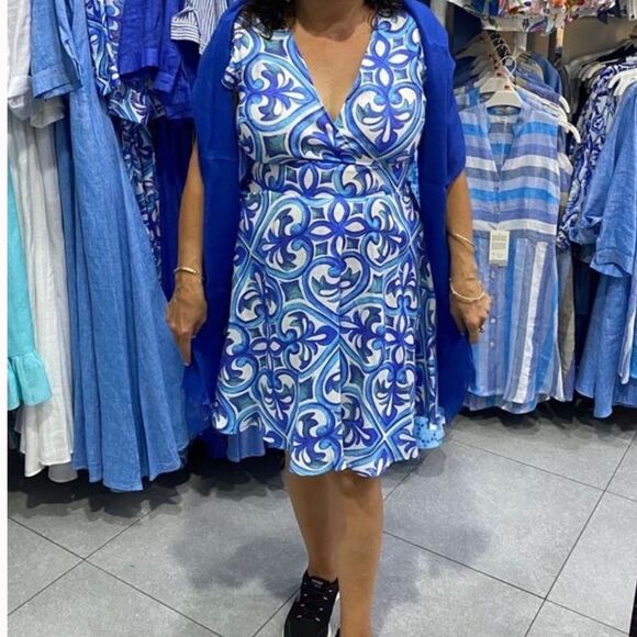 Made in Italy Italian linen dress from a boutique in positano - Picture 2 of 12